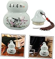 Vista 8 de Tarro de almacenamiento de cerámica en forma de calabaza de té, tarros de café con tapas, decoración de conejo, almacenamiento de té de porcelana