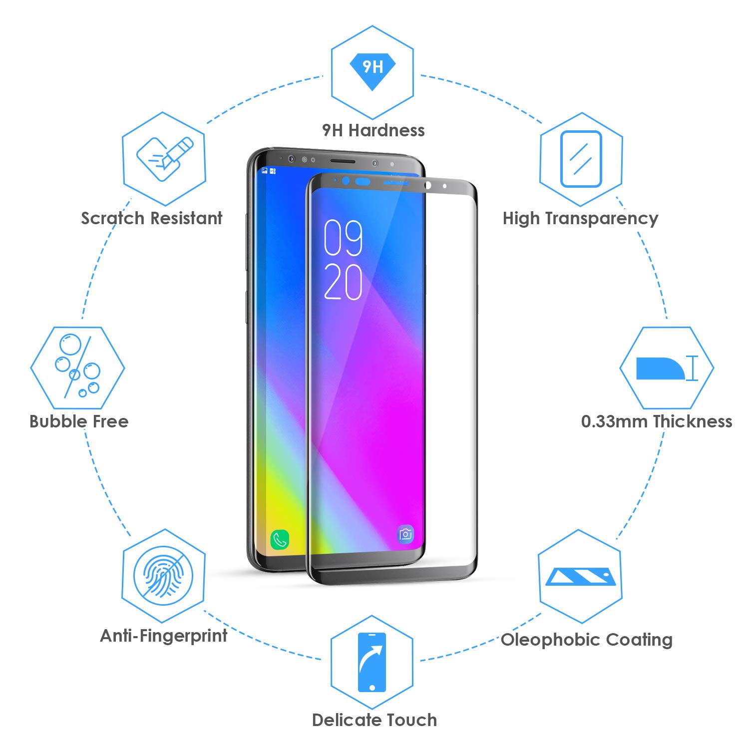 Per Samsung Galaxy S9 Plus nuova confezione originale di 3 cover 3D