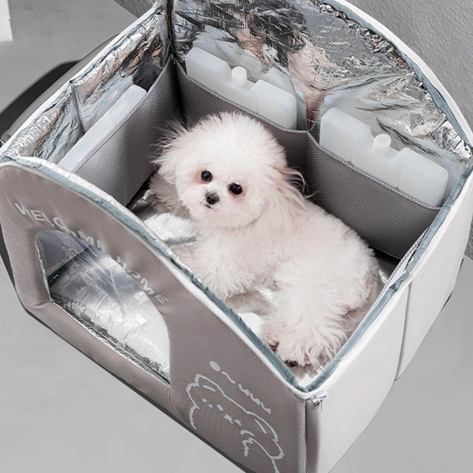 Fockety Casa Raffreddante Portatile per Animali, Tenda Leggera in Oxford, | Rifugio rinfrescante per cani per esterni, interni, estate, cuccia isolata resistente alle intemperie per fienile, patio,