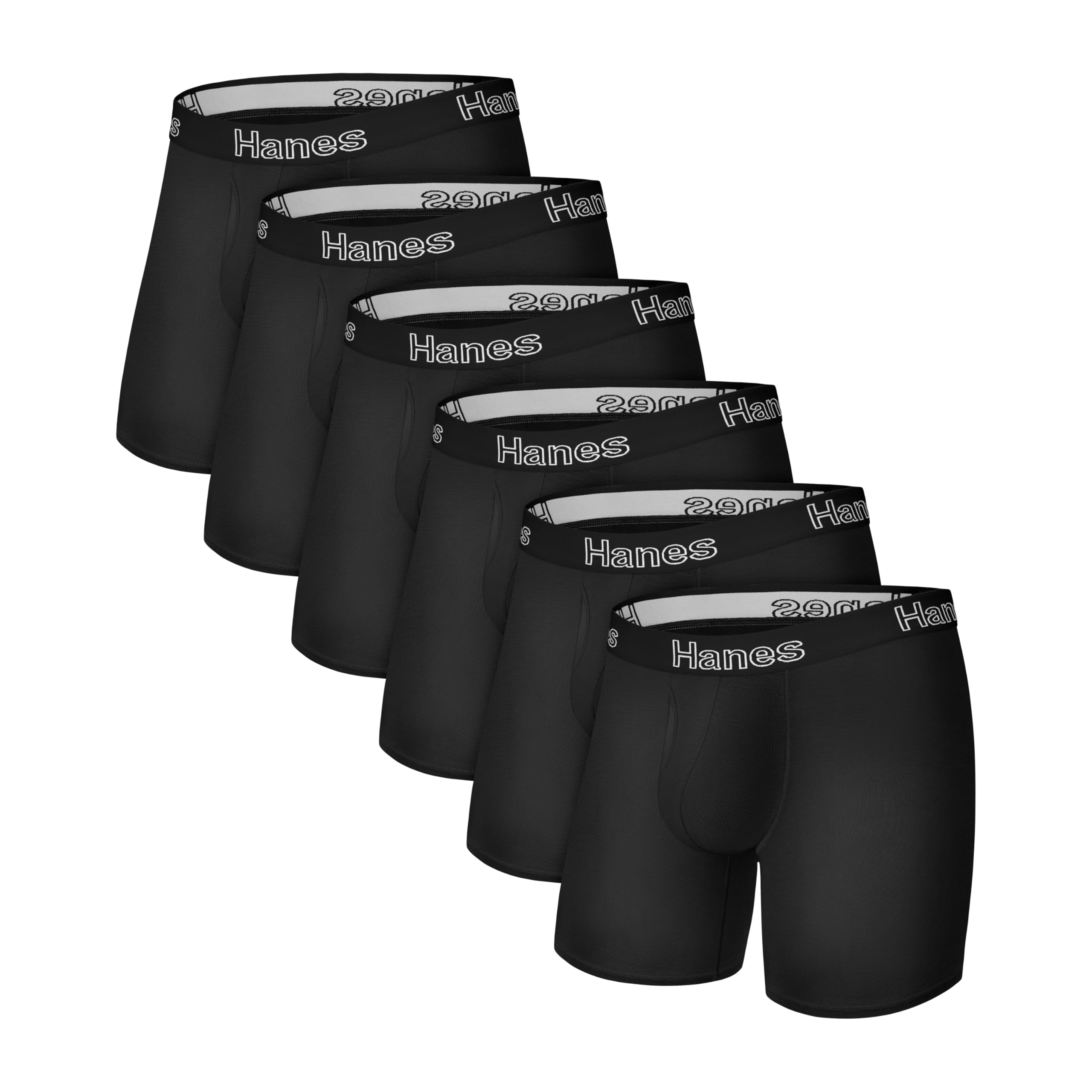 Photo 1 of Hanes Men's Boxer Brief Underwear Pack, Stretch Cotton Boxer Briefs for Men, Moisture-Wicking, 12-Pack
