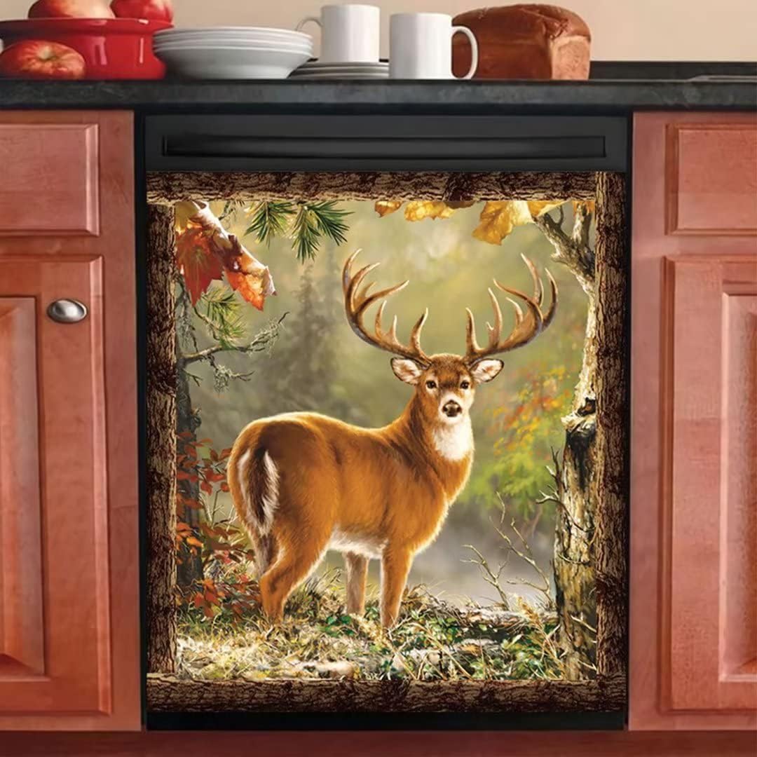 Forest Deer Decor Kitchen Dishwasher Cover