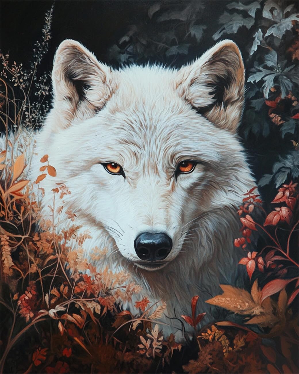 RKFLGEW DIY Bead Embroidery Kit Timberwolves 40x50cm