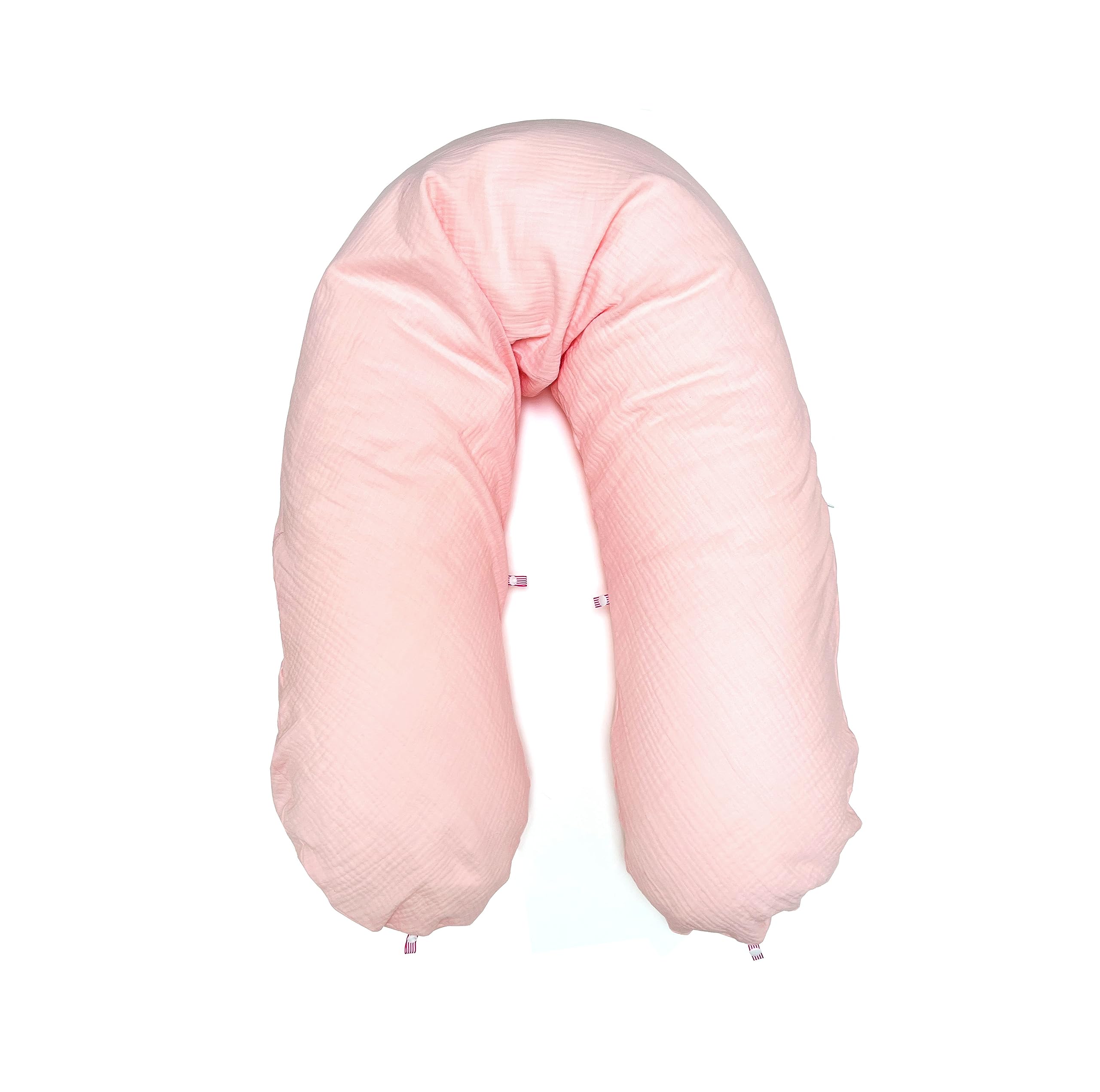 Blausberg Baby - Federa per cuscino da allattamento in mussola, 190 x 38 cm, con funzione nido – Materiali certificati Oek-Tex Standard – Made in Germany – Blush Rosa