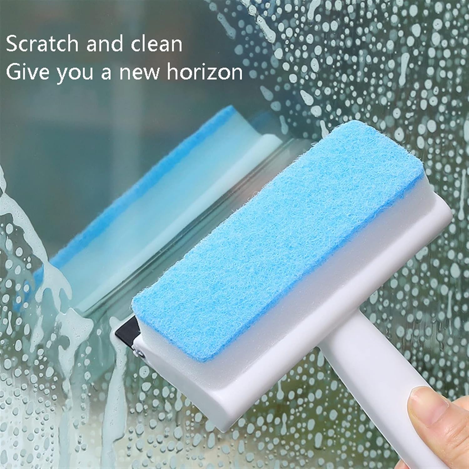 Shower Squeegees New Magic Window Glass Cleaning Brush Double-Sided Sponge Wiper Scraper Bathroom Wall Shower Squeegee Mirror Scrubber Tools