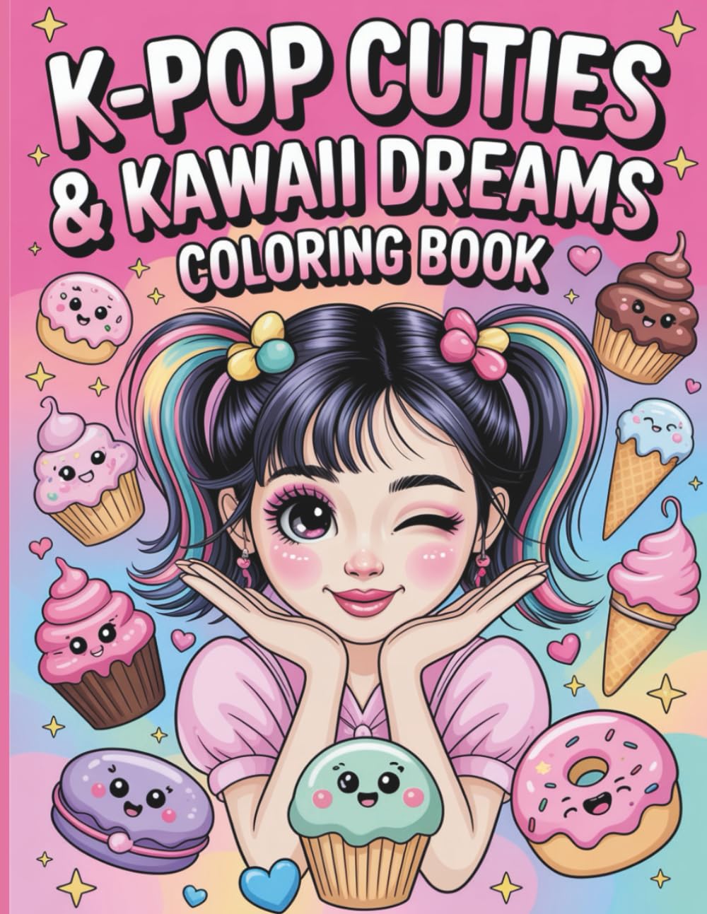 K-Pop Cuties And Kawaii Dreams Coloring Book: Adorable K-Pop Characters and Kawaii Art for Relaxing, Fun and Creative Coloring Time
