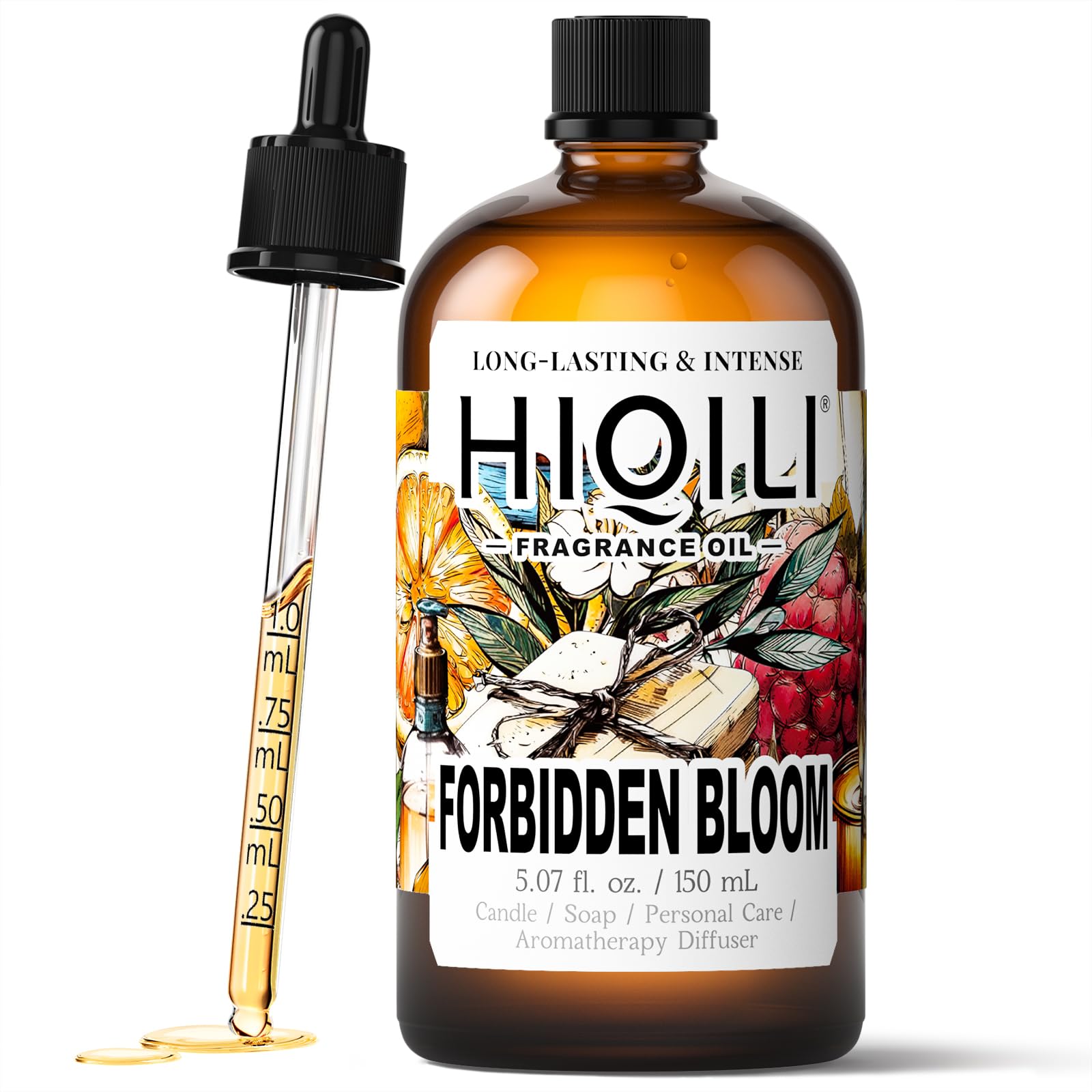 HIQILI Amber &amp; Sandalwood Fragrance Oil for Diffuser, Candle &amp; Soap