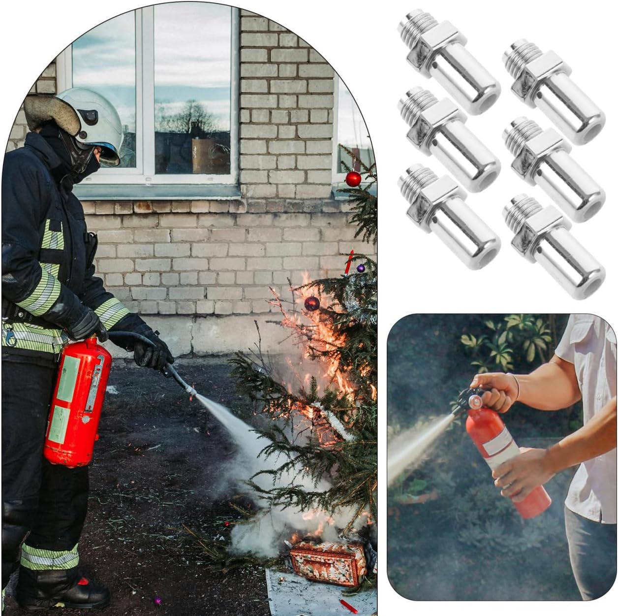 Gatuida 6pcs Fire Extinguisher Nozzles Fit for Home Vehicle Nozzles for Fire Extinguishers