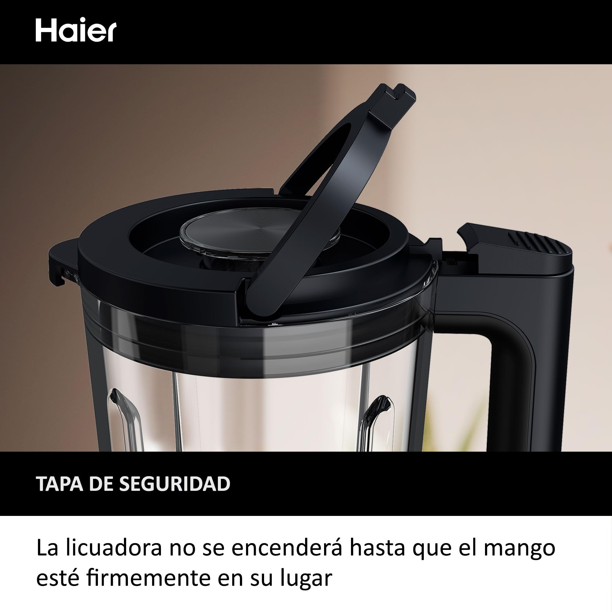 HAIER Batidora de Vaso con Triturador de Hielo, Batidora Smoothies, 5 Velocidades Variables, Limpieza Automática, Jarra de Vidrio de 1.7L, Jarra Portátil de 0.6L, 1200W [I-Master Series 5]