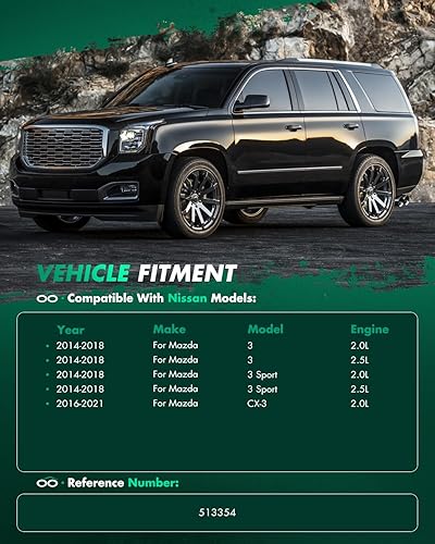 Miniatura 7 de SCITOO Cojinete de cubo de rueda para Mazda 3 2016-2017 2016-2017 para Mazda CX-3 compatible con OE 513354 delantero 5 pernos 1 almohadilla