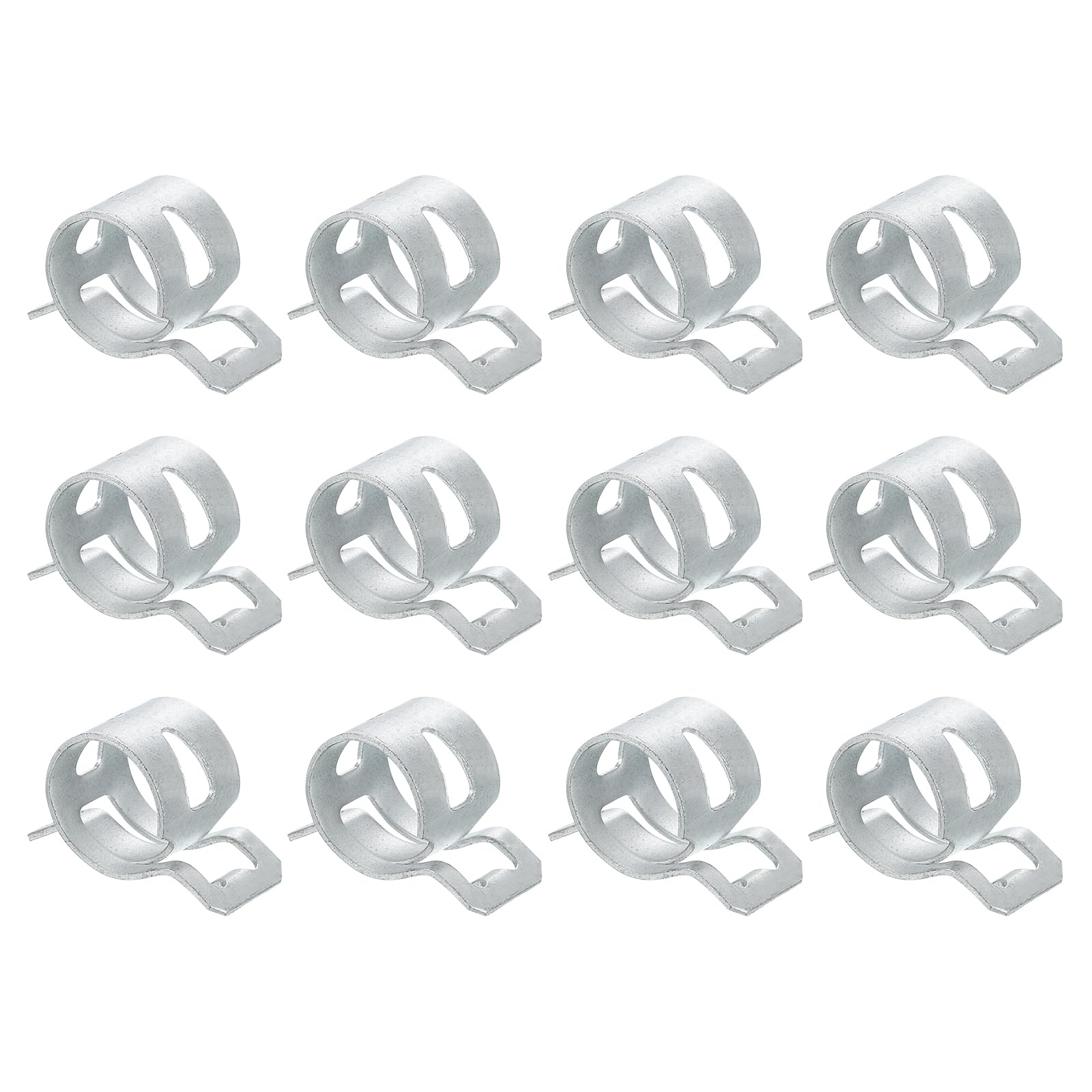 Sourcingmap 12Pcs Spring Band Type Action Fuel/Silicone Vacuum Hose Pipe Clamp
