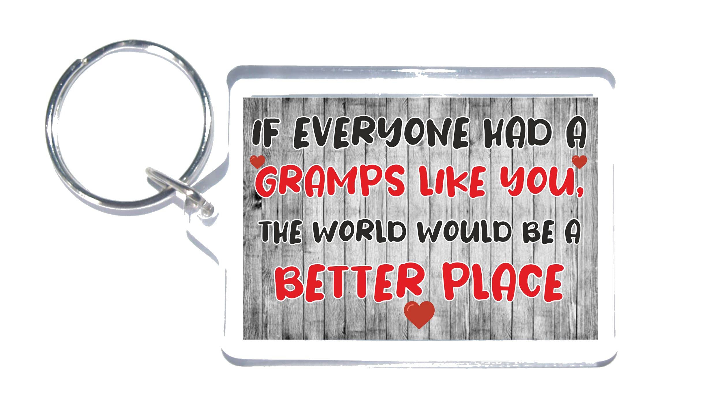Nice Gift For Gramps – The World Would Be A Better Place – Novelty Keyring - Great Present