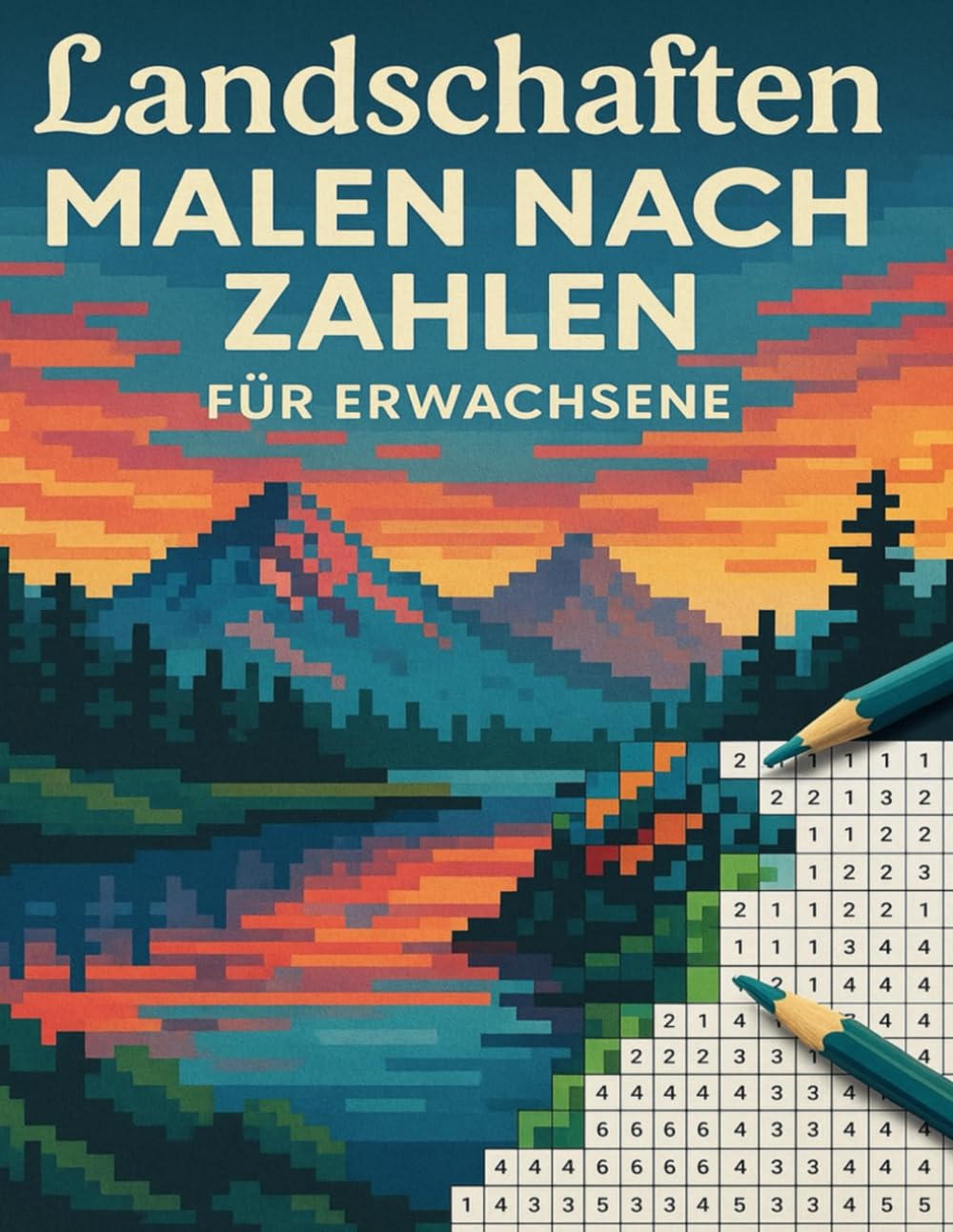 Malen Nach Zahlen Für Erwachsene Landschaften: 100 Motive in geheimen Pixelmosaiken mit traumhaften Naturkulissen, die sich Kästchen um Kästchen ... Farbspaß und entspannende Auszeiten schenken.