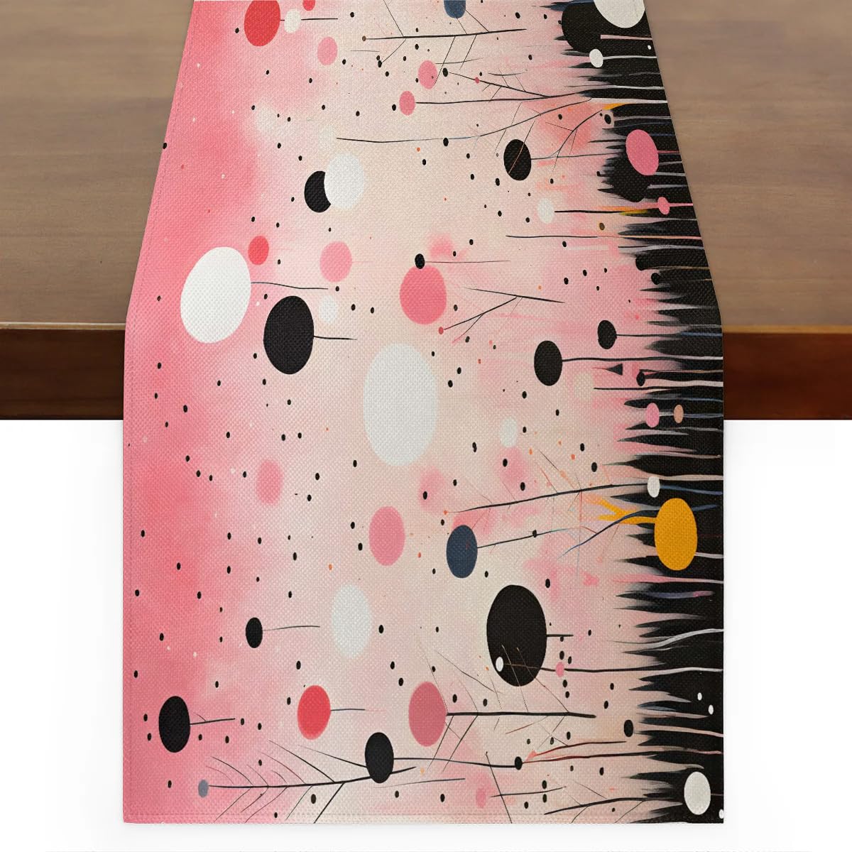 Chemin de table abstrait long de 305 cm pour habiller une grande table