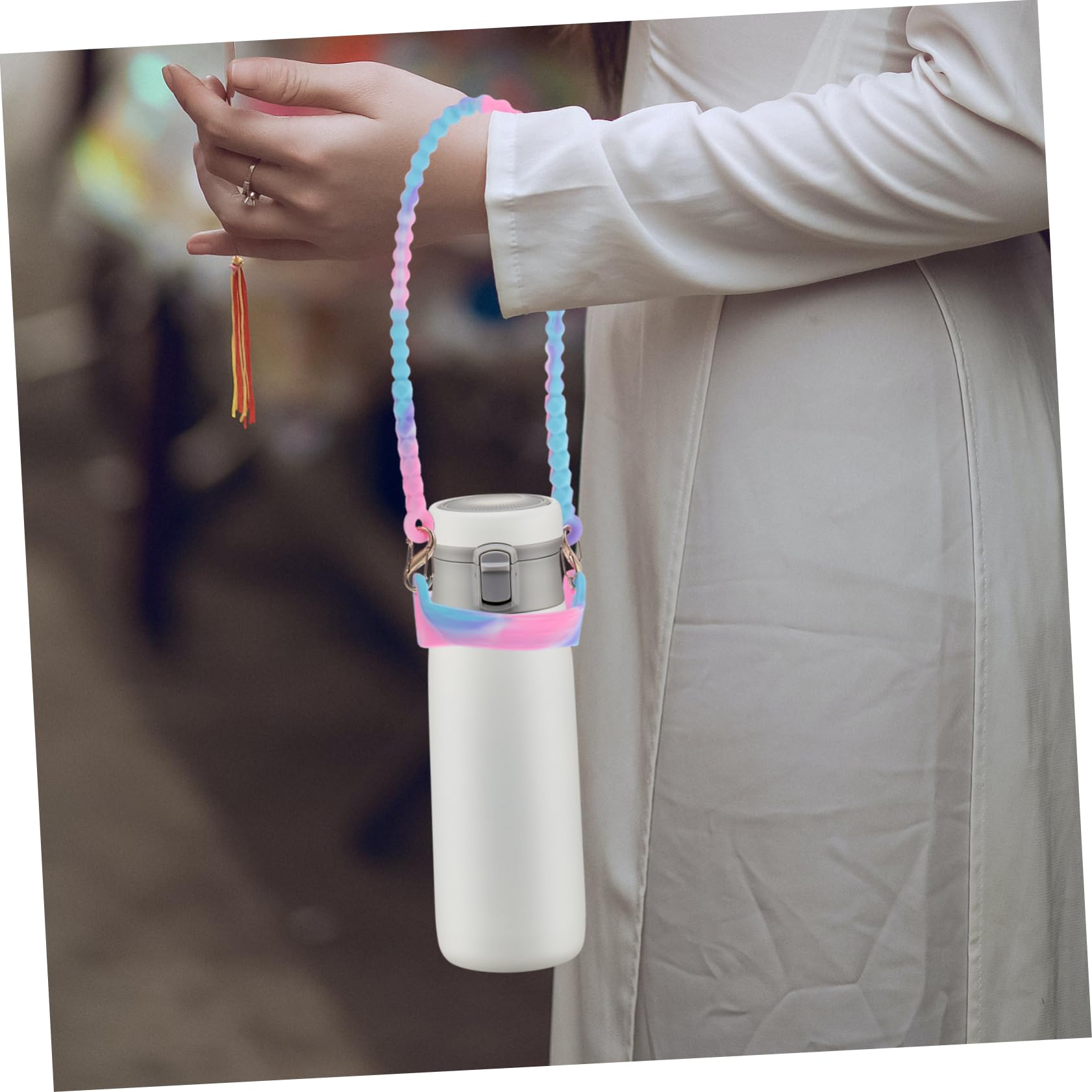 Lanière pour Bouteille d'eau Gourde pour Bouteille d'eau Porte- avec écharpe pour Tasse à Bouilloire Carafe Porte-Bouteille Gel de silice