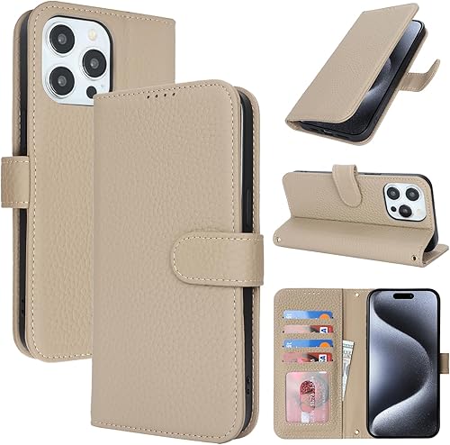 Vista 148 de Zouzt Funda para iPhone 11 de 6.1 pulgadas de piel auténtica con 4 ranuras para tarjetas, tarjetero con bloqueo RFID, tapa magnética, función atril