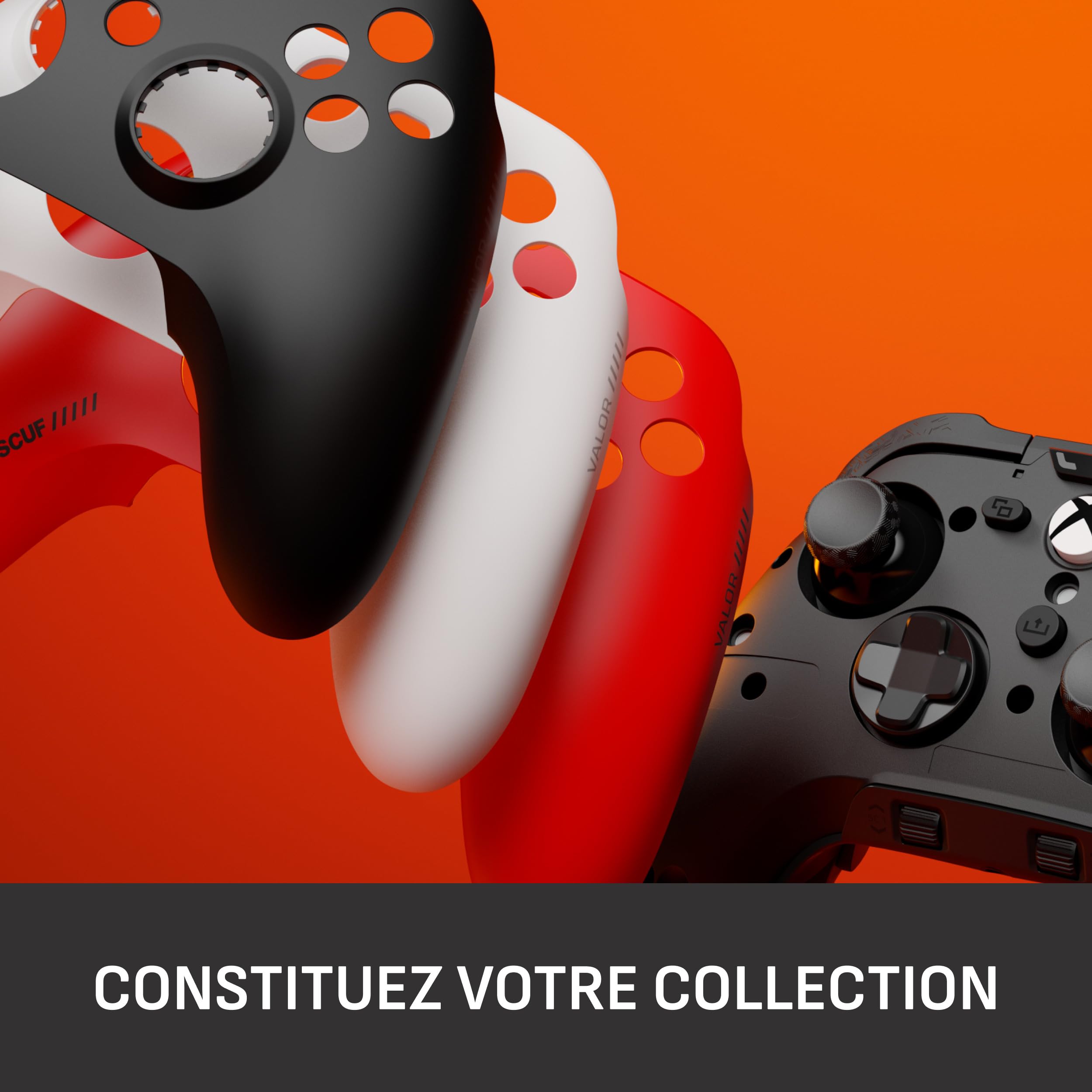 SCUF Valor Pro Kit De Façade Manette Amovibles – Blanc | Fixation magnétique, Anneaux à Faible Friction