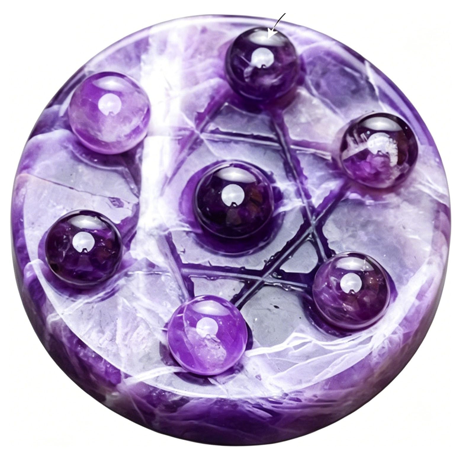 Zooeelly Reiki Crystal Balls Decor Ornament, Seven-Star Array Home Bedroom Living Room Cashier Desk Ornament Original Stone Polishing Fortune Teller Ball