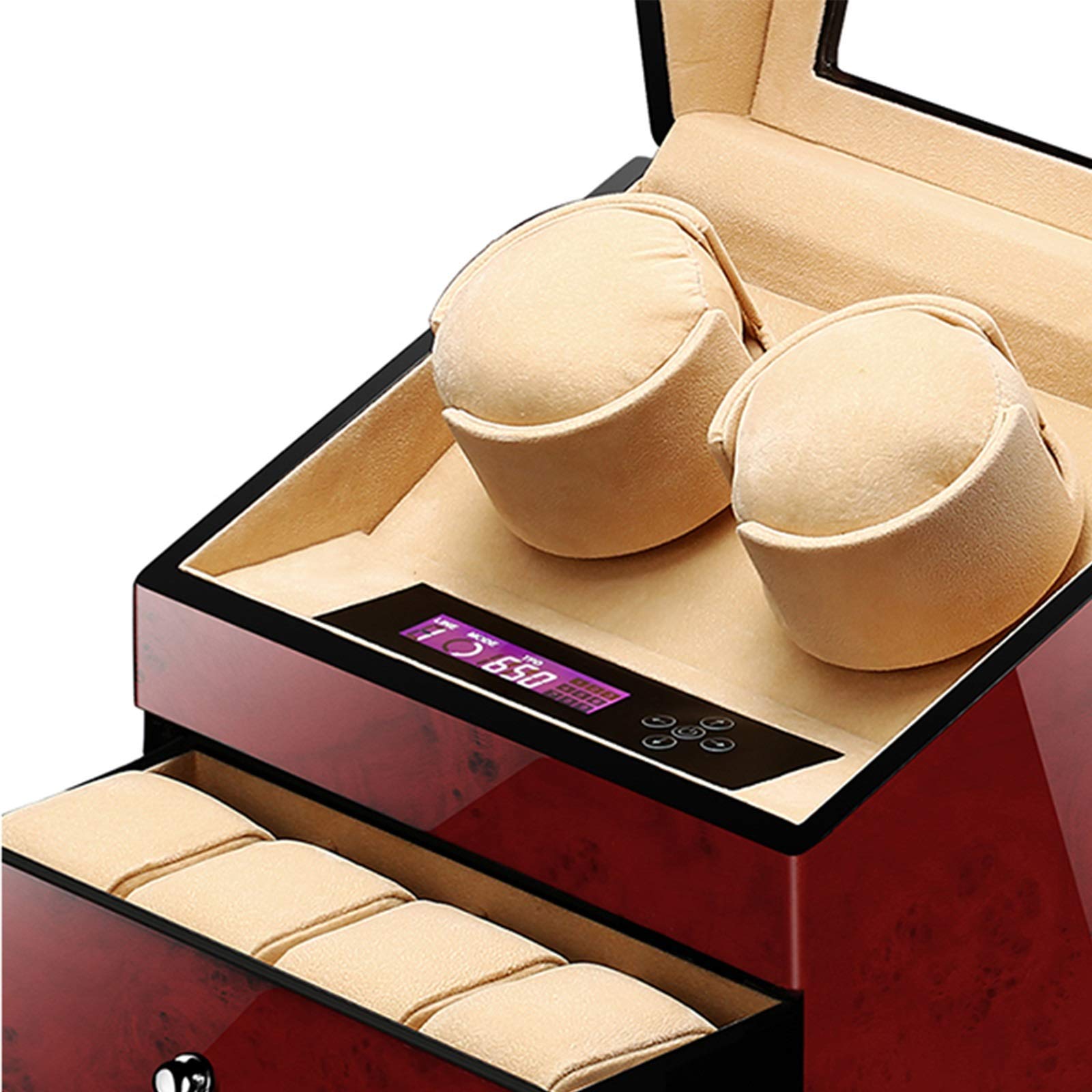 Automatischer Uhrenbeweger für 2 Uhren + 4 Speicher, Touchpanel, Display, Netzadapter und Batterie Needed