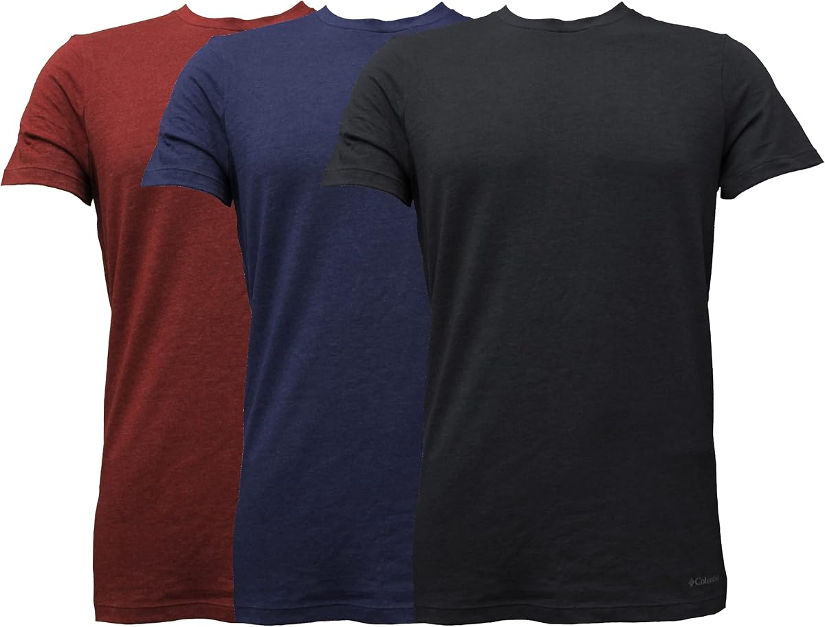 Men's Tri Blend Performance Tee 3 Pair, Black/Port Royale/India Ink Heather