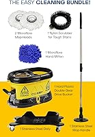 Vista 7 de trapeador giratorio comercial con carrito de ruedas, diseño sólido para años de uso