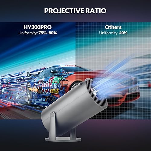Miniatura 4 de Mini proyector portátil, compatible con 4K 1080P Full HD, Keystone automático, WiFi6+Bluetooth 5.0, proyector giratorio para exteriores de 180,