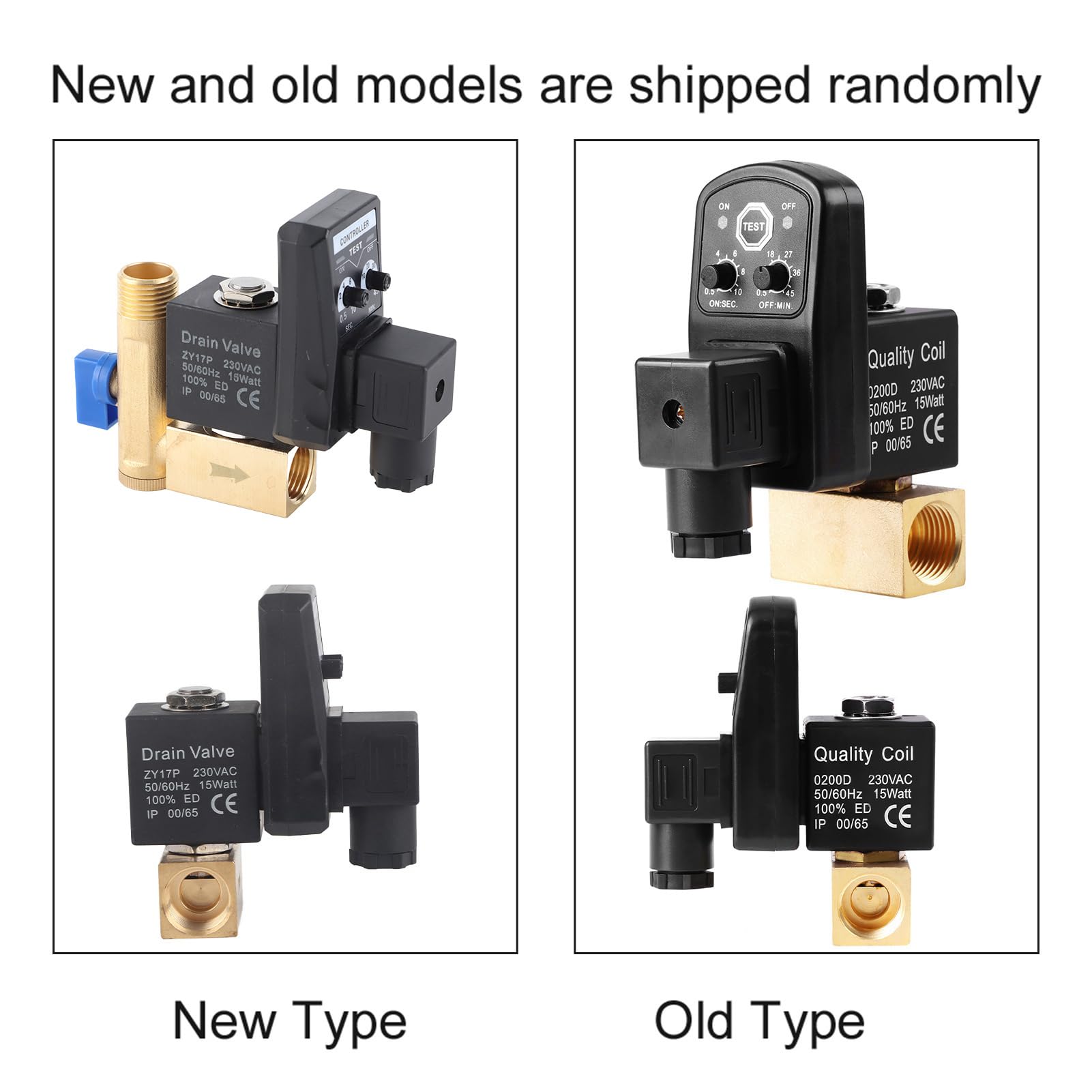 Automatisches Ablassventil, G1 / 2 DN15 Automatisches elektronisches zeitgesteuertes Ablassventil für das Kondensatmanagement des Luftkompressors(AC230V)