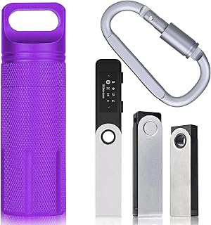 pour Ledger Nano X, Nano S Plus, Nano S Étui - Portefeuille Crypto Matériel en Alliage d'Aluminium, Ignifuge et Étanche (Violet, Boîtier Uniquement)