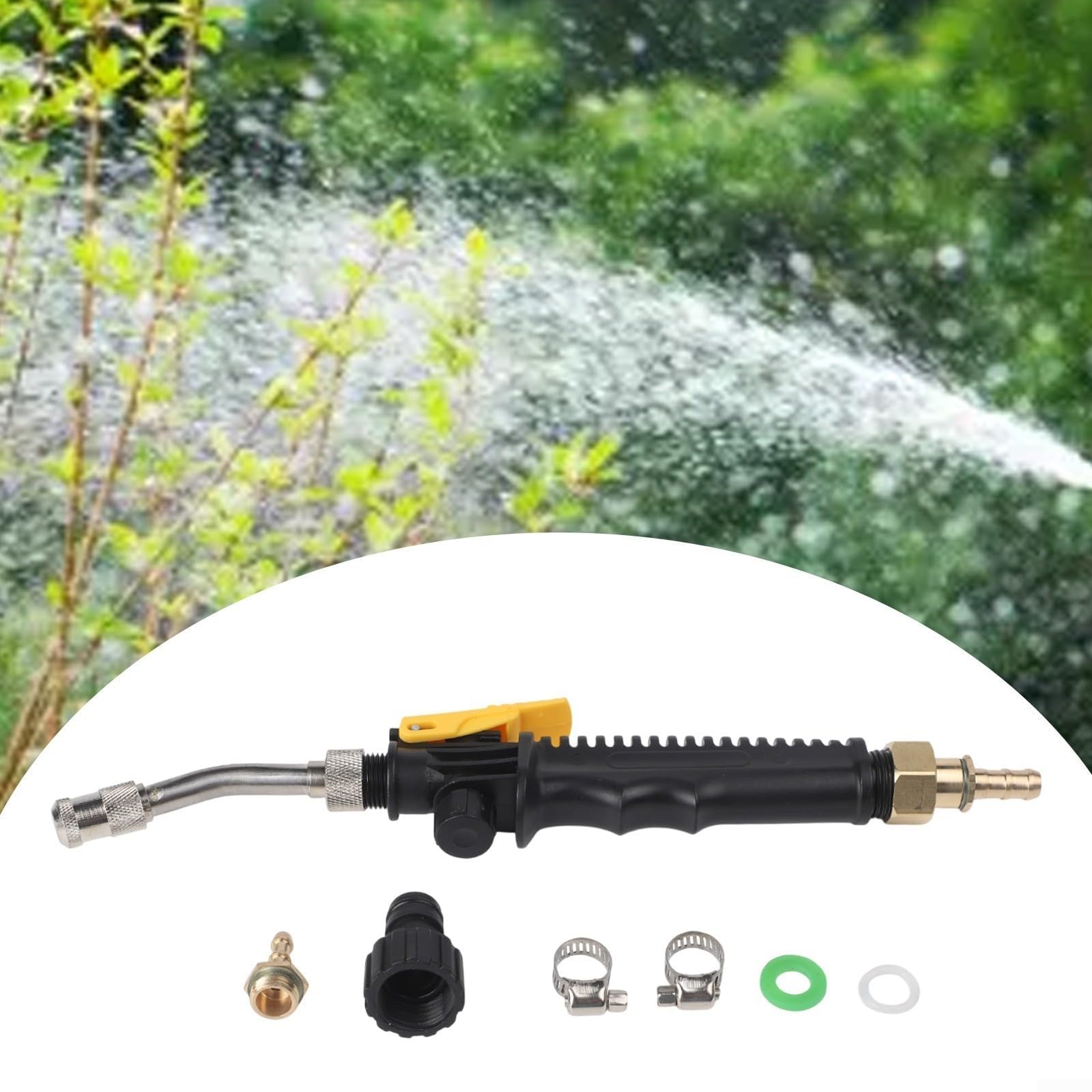 Lanza rociadora de Acero Inoxidable, caudal de Agua a Alta presión Ajustable con Conector de latón, diseño a Prueba de Fugas para riego de Jardines y Lavado de Coches (30 cm).
