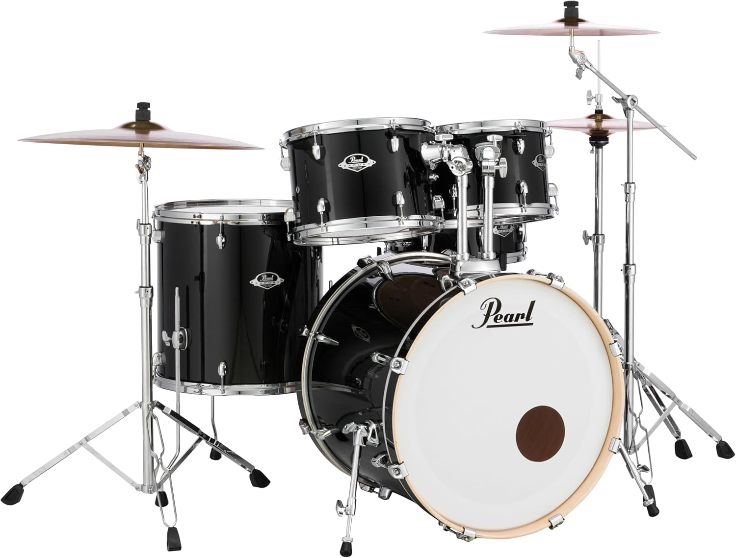 Pearl EXX725/C 5-Piece Export Standard Drum Set with Hardware - Jet Black