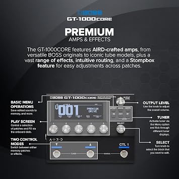 BOSS GT-1000CORE Guitar Effects Processor Compact Pedal