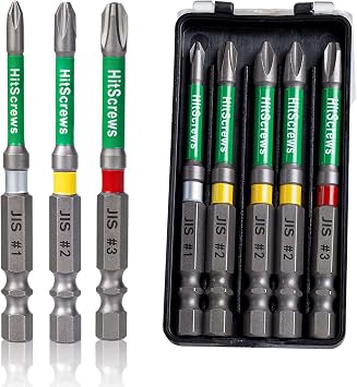 JIS #1#2#3 Screwdriver Bits Anti-Slip 75mm/3''-5PCS