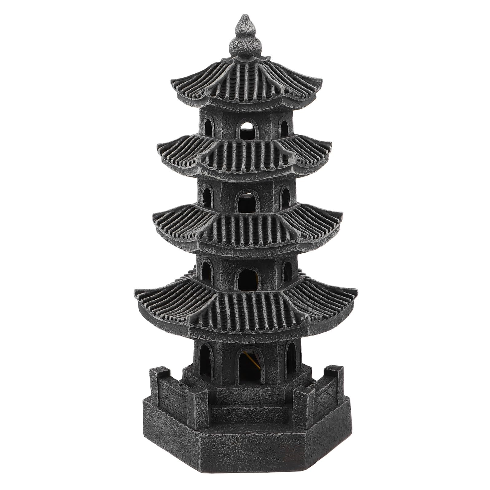 Sosoport Lanterna Solare a Pagoda Giapponese in Resina da Giardino, Decorazione Orientale per Esterni Illuminazione a LED per Vialetti e Patio, Luce Solare da Esterno per Atmosfera Serale