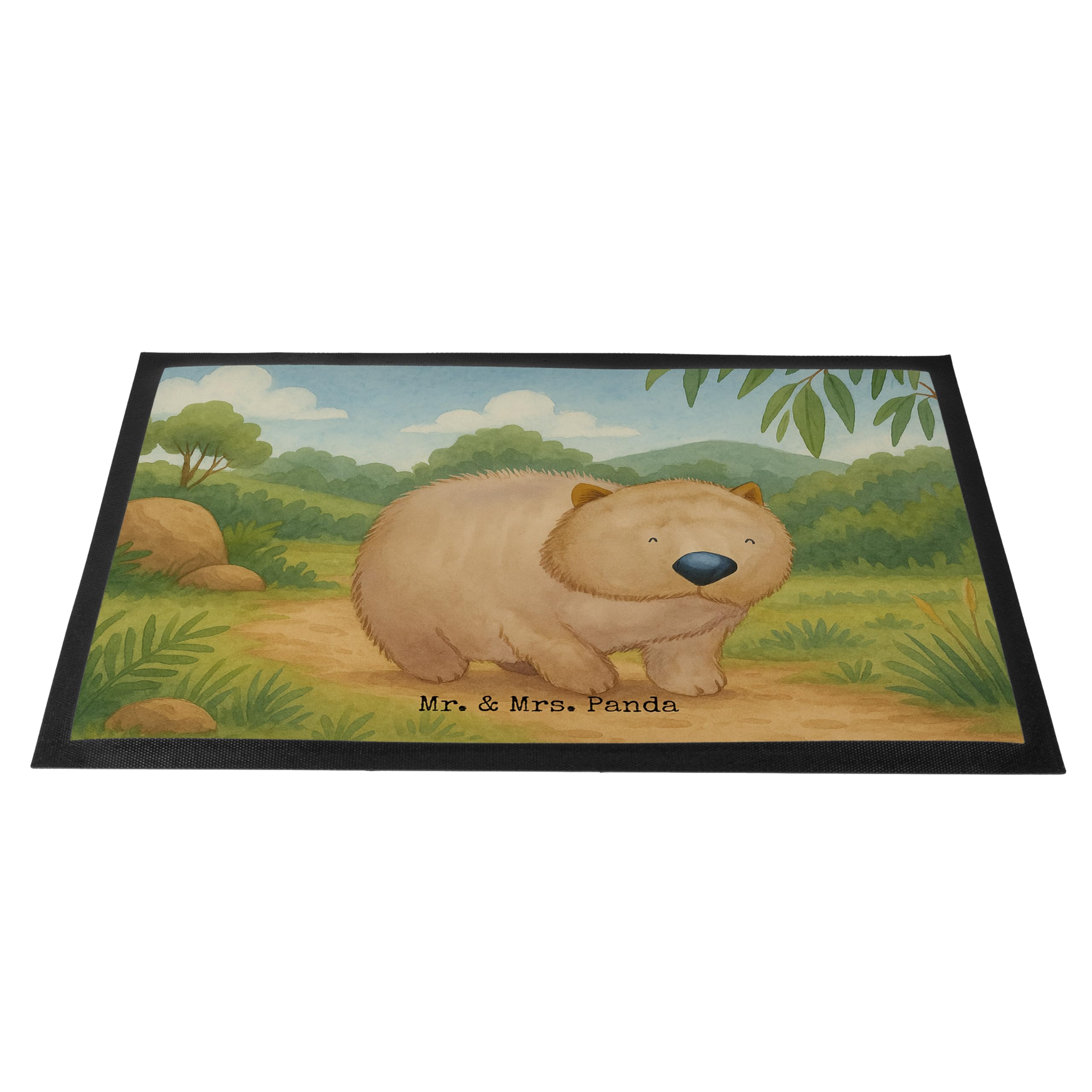 Mr. & Mrs. Panda fußmatte Wombat Design 50 x 75 cm - Geschenk, Das Leben Ist schön, bodenmatte, Australien, hausmatte, Lustige Sprüche, Schmutzfangmatte, Motivation, Spruch, Bodenvorleger