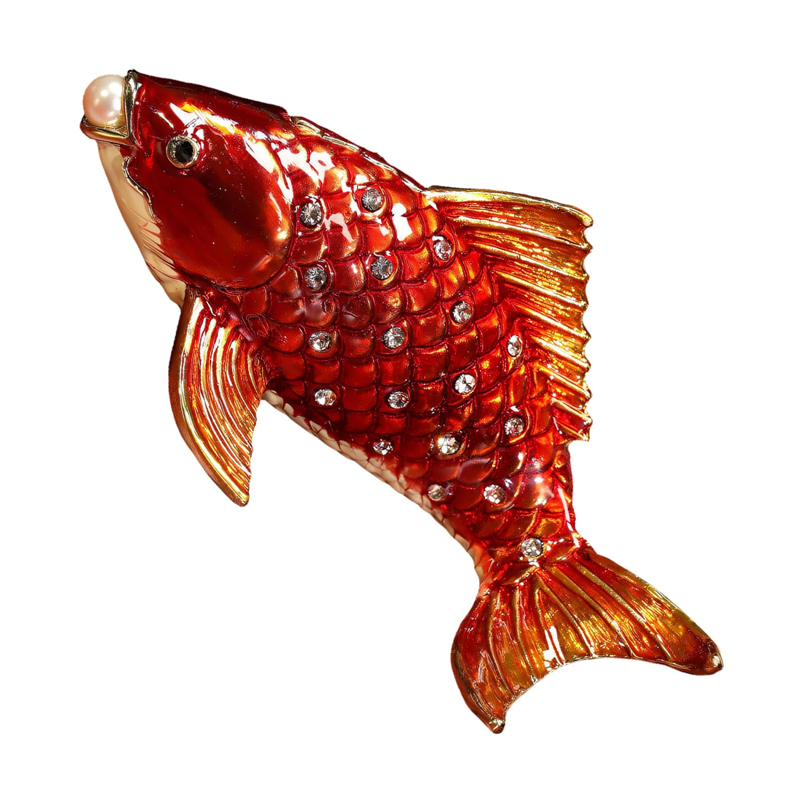 Zxfdsfdbnm Antique Metal Fish Box with Smooth Surfaces Great As Housewarming Present or Souvenir Traditional Fish Jewelry Planner