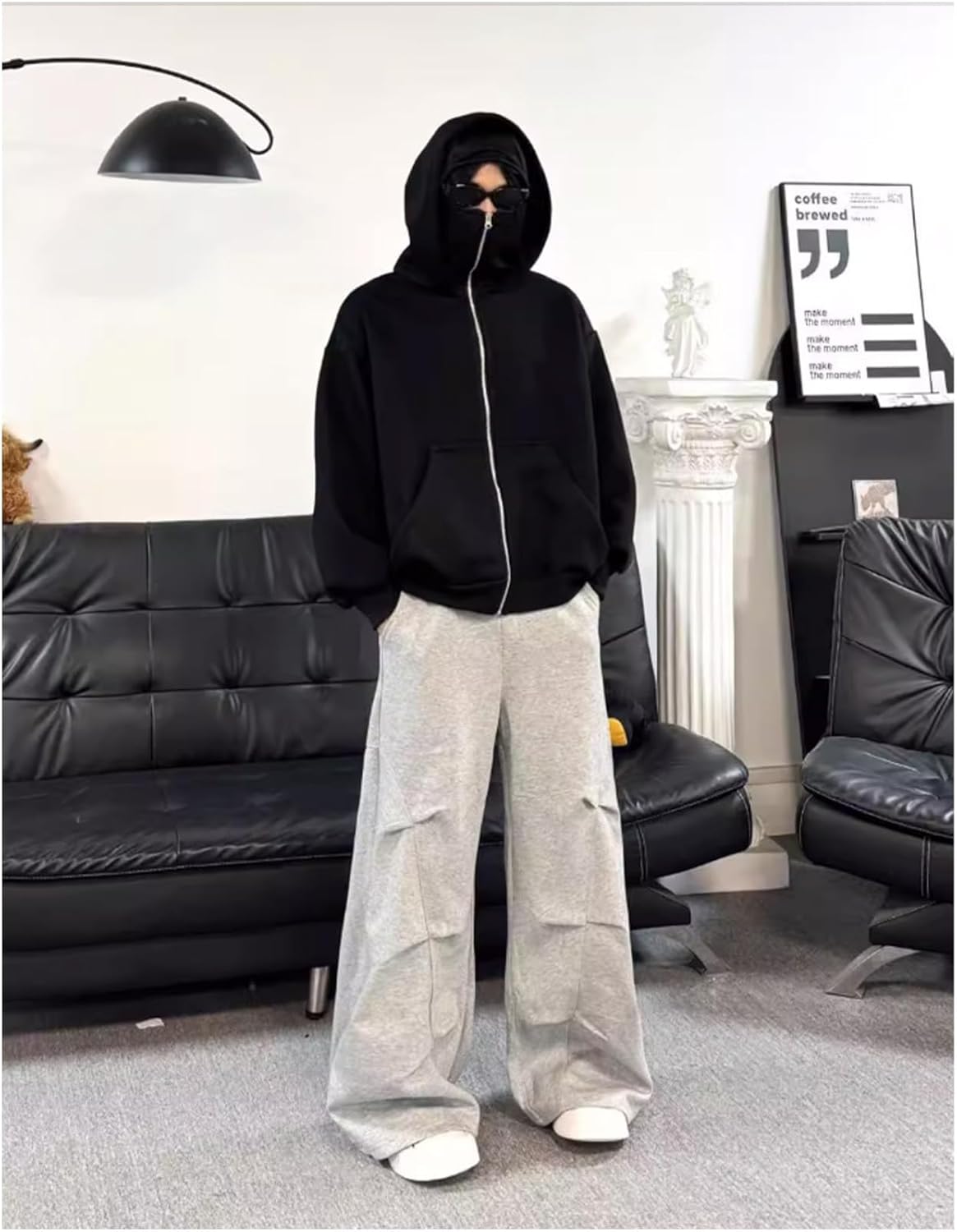 Shiesty Zip Up Hoodie with Mask, Hoodie with Face Mask Built in Balaclava,Ski Elusive Balaclava Hoodies for Men - Image 7