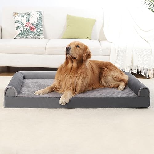 Miniatura 8 de NUPIDA Cama ortopédica para perro, lavable y grande, impermeable, cama para perros de gran tamaño, cama de espuma de huevo para perros con cojines