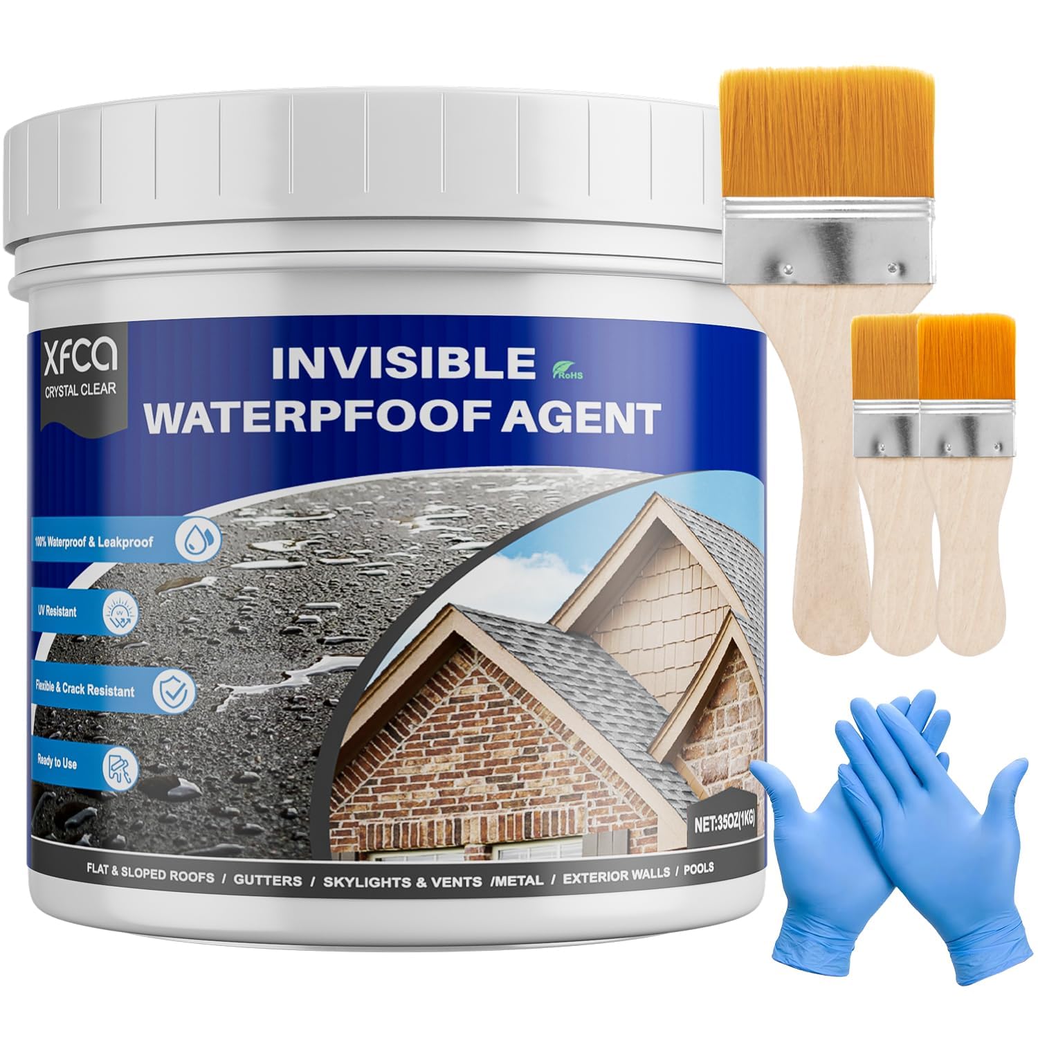 Transparente Wasserdichte Beschichtung, Dichtungsmasse Wasserdicht, Flüssige Unsichtbare Dichtmasse Wasserdicht, Leck Wasserdichter, für Dach, Wand, Badezimmer, Innen und Außen