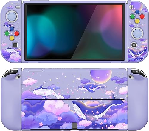 PlayVital ZealProtect - Funda protectora suave para Nintendo Switch OLED, protector flexible Joycon Grip Cover para Nintendo Switch OLED con