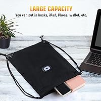 Vista 7 de LED Drawstring Backpack Bag with Light String Bag Sackpack Women Men Gifts for Gym Beach Travel Camping (Beige)