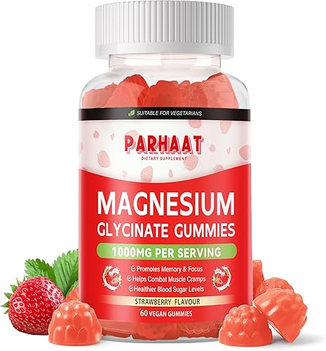 Miniatura 1 de Gomitas de glicinato de magnesio  Suplemento de magnesio y potasio sin azúcar con vitamina D, B6, CoQ10 para calmar el estado de ánimo y el sueño