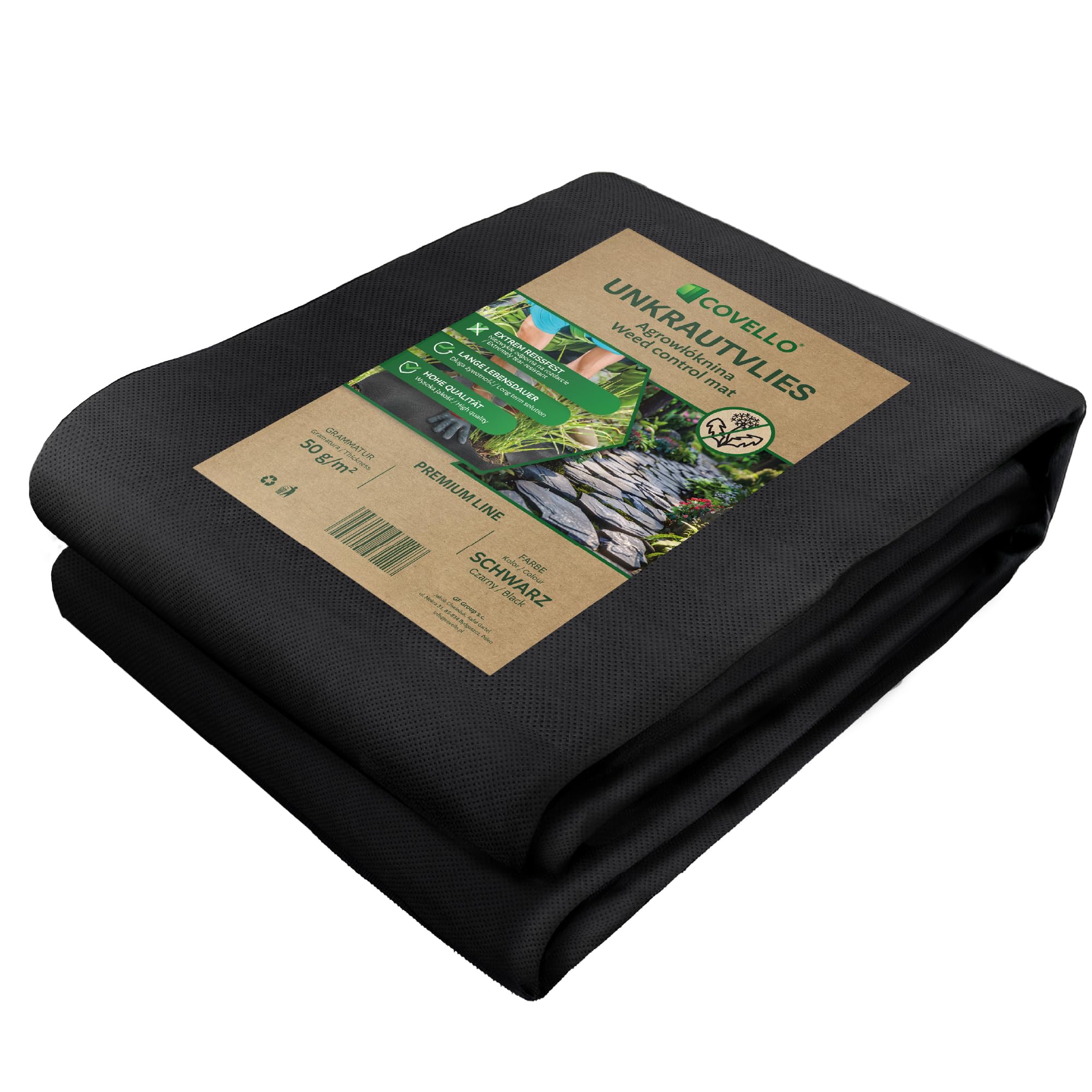 Unkrautvlies 1x10 M, 50g/m² Stärke – Gartenvlies Gegen Unkraut