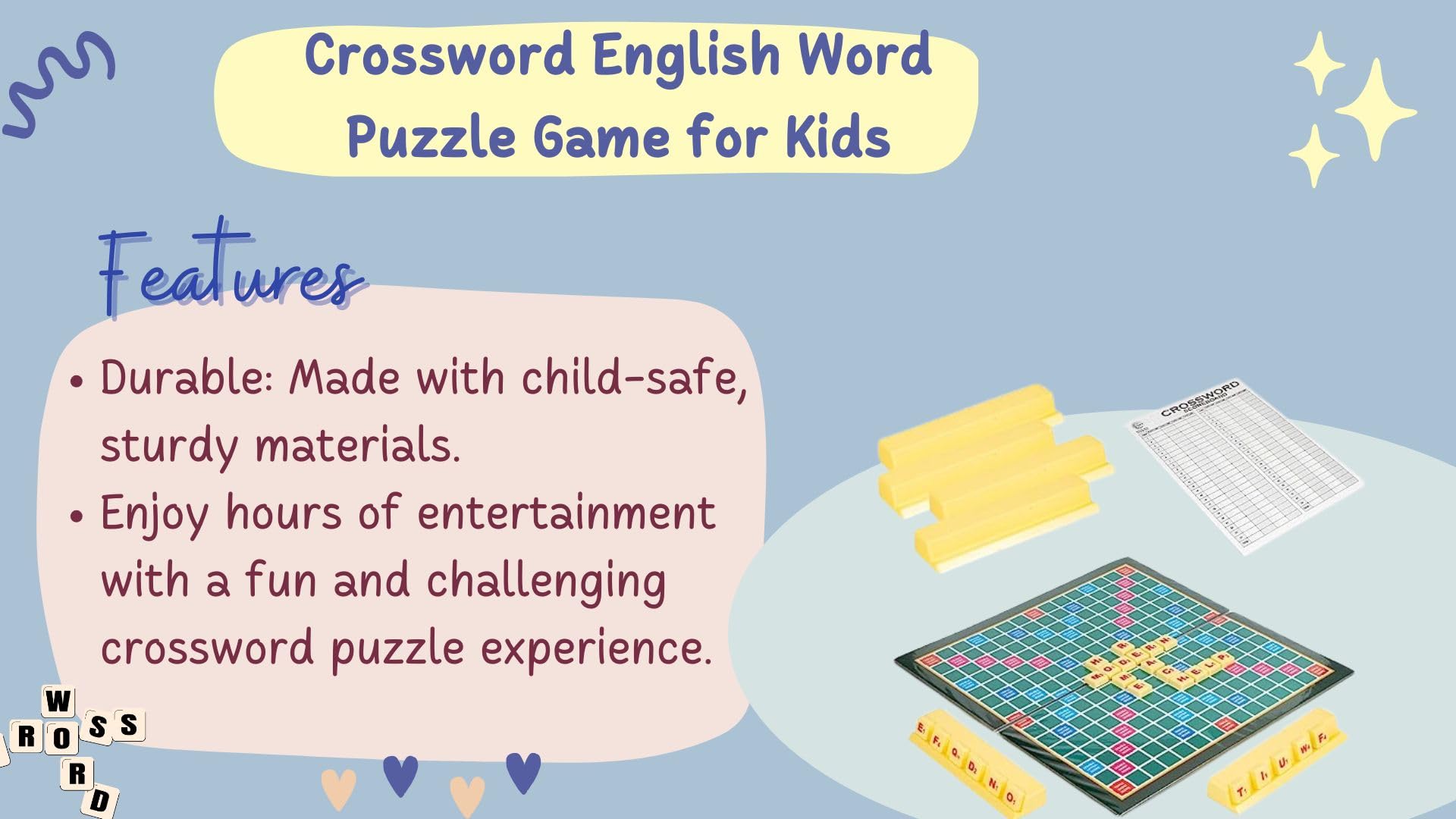BKDT Marketing Crossword English Word Puzzle Game for Kids - Vocabulary Builder for Kids -Crossword — Amazon image 6