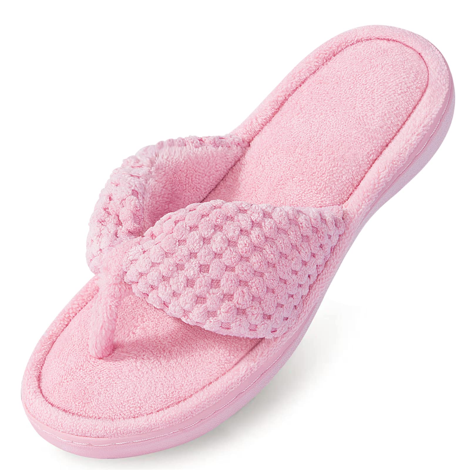 Parlovable Women's Memory Foam Flip Flop Slippers - Adjustable Thong, Anti-Slip Indoor/Outdoor House Slides with Cloud Comfort