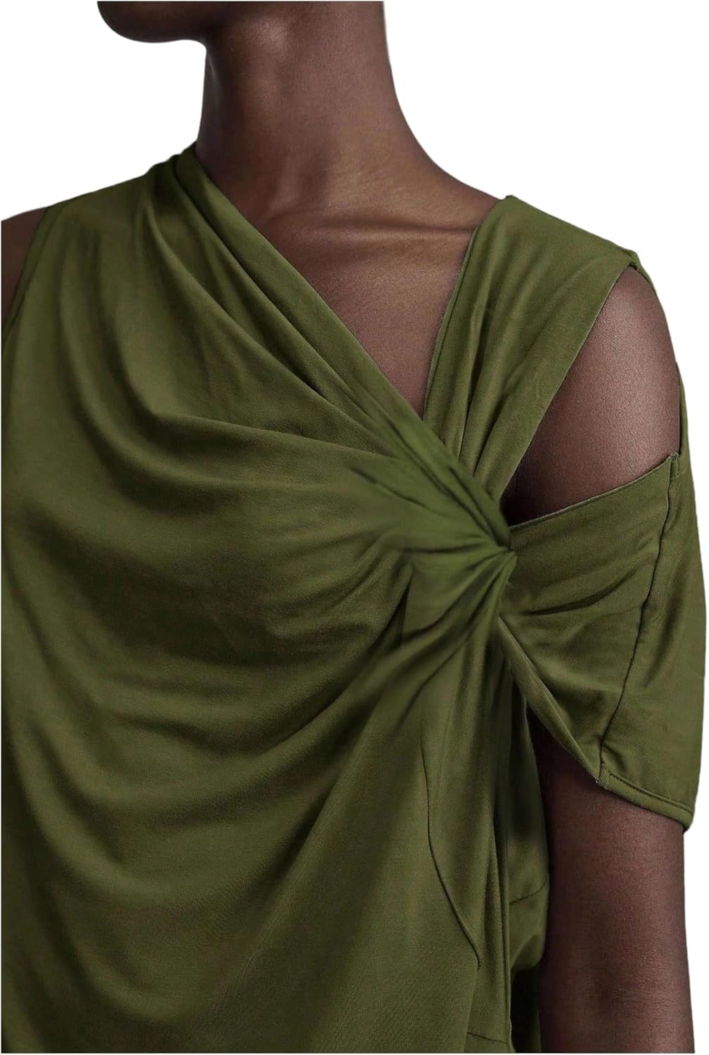 SweatyRocks Women's Off The Shoulder Twist Side T Shirts Ruched Sleeveless Going Out Dressy Casual Tops Blouses - Image 5