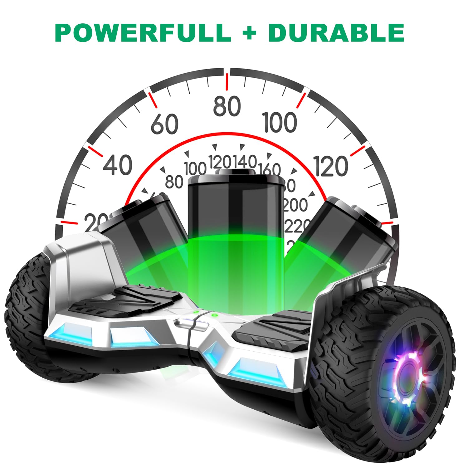 Hoverboard with Seat, deskorolka elektryczna All-Terrain z hoverkart, 8,5 cala gokart z samobalansującą hulajnogą, off-road hoverboard z głośnikiem Bluetooth, LED, prezent dla dzieci