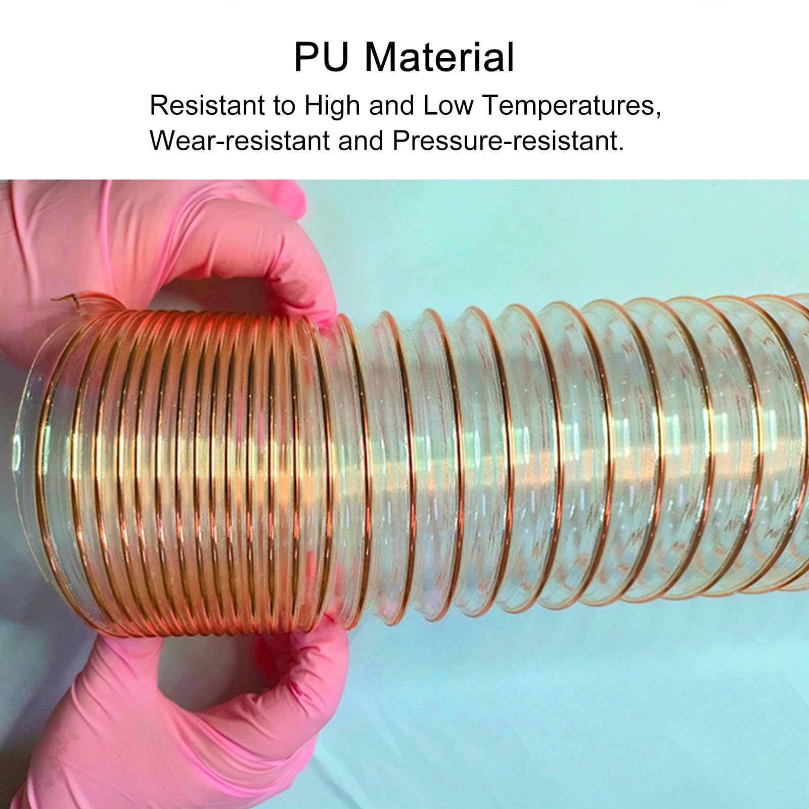 Manguera flexible de recogida de polvo de poliuretano, resistente a pinchazos, para carpintería y garaje, tubo de extracción de humos de 160 mm, rendimiento pesado