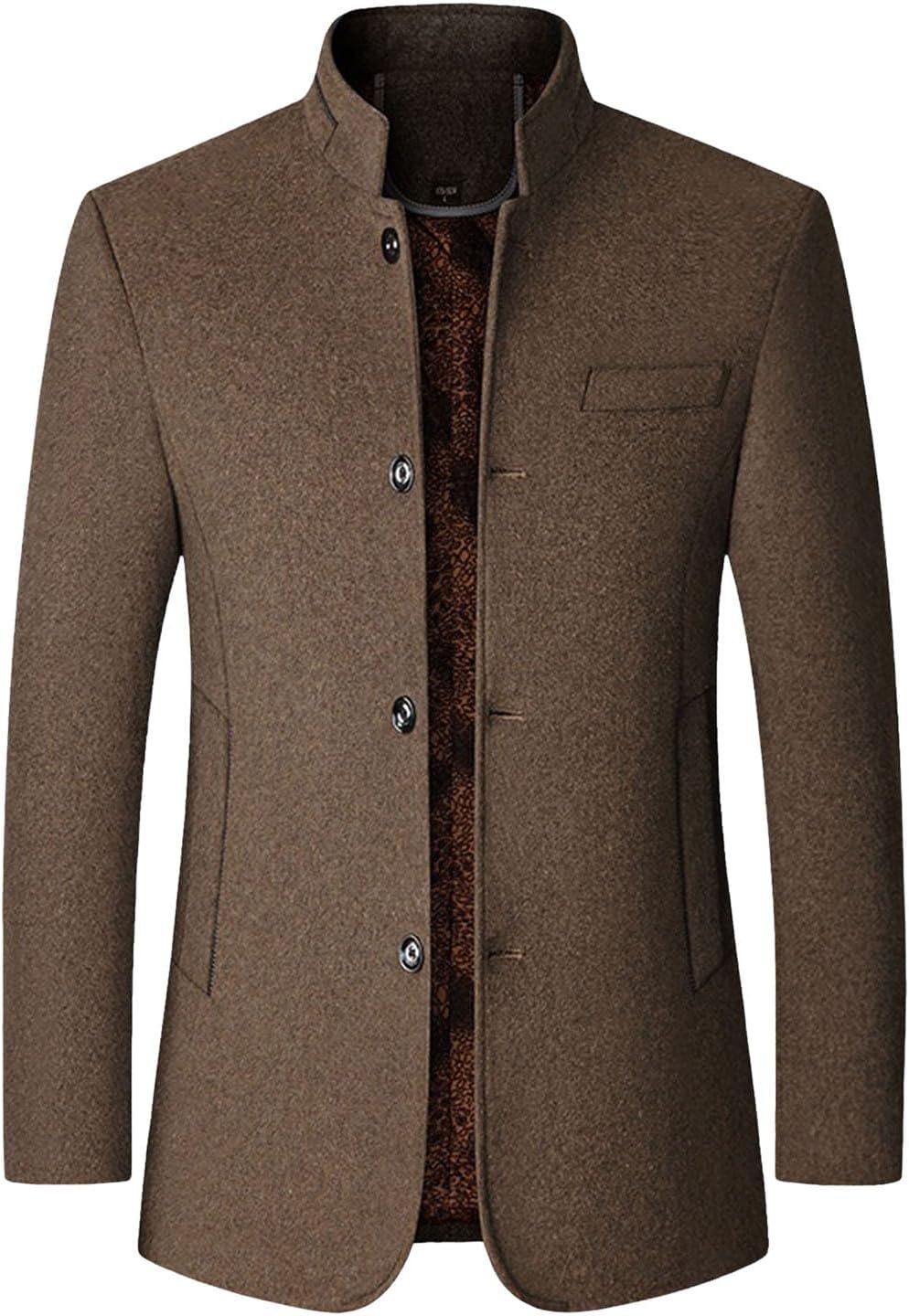 テーラードジャケット メンズ シングル スリム 厚手 スタンドカラー ビジネスカジュアル フォーマル 長袖 スーツジャケット テーラ