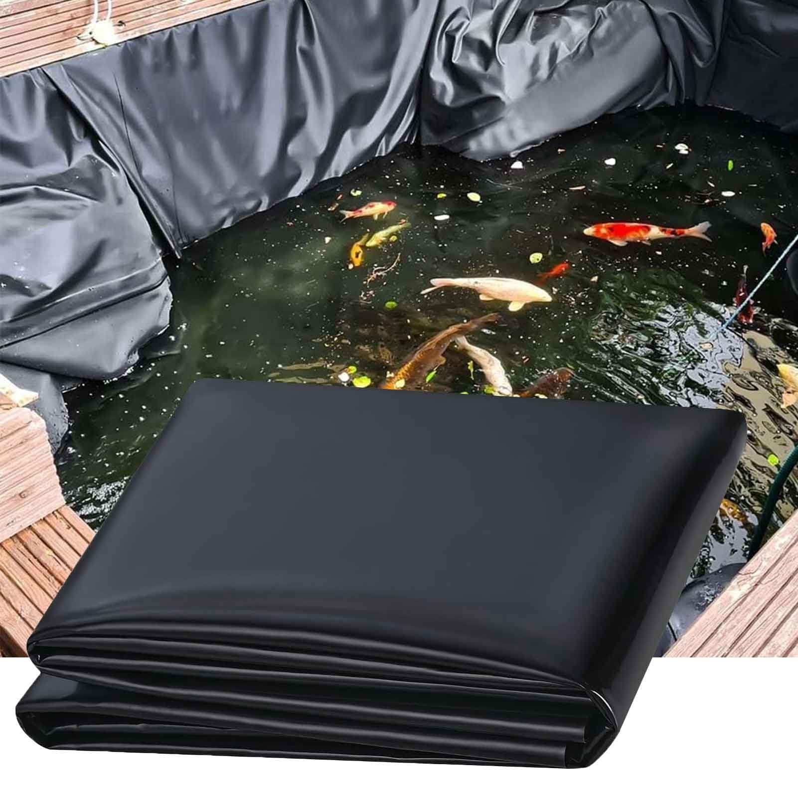 DMCHENGMA Flexible Pond Liner Heavy Duty Reinforced Polythene Plastic Sheeting 4x6M 5x8M 7X10M 8x12M 10x15M | 0.13mm Thick Black HDPE Impermeable Membrane(5x8m(16.4x26.2ft))