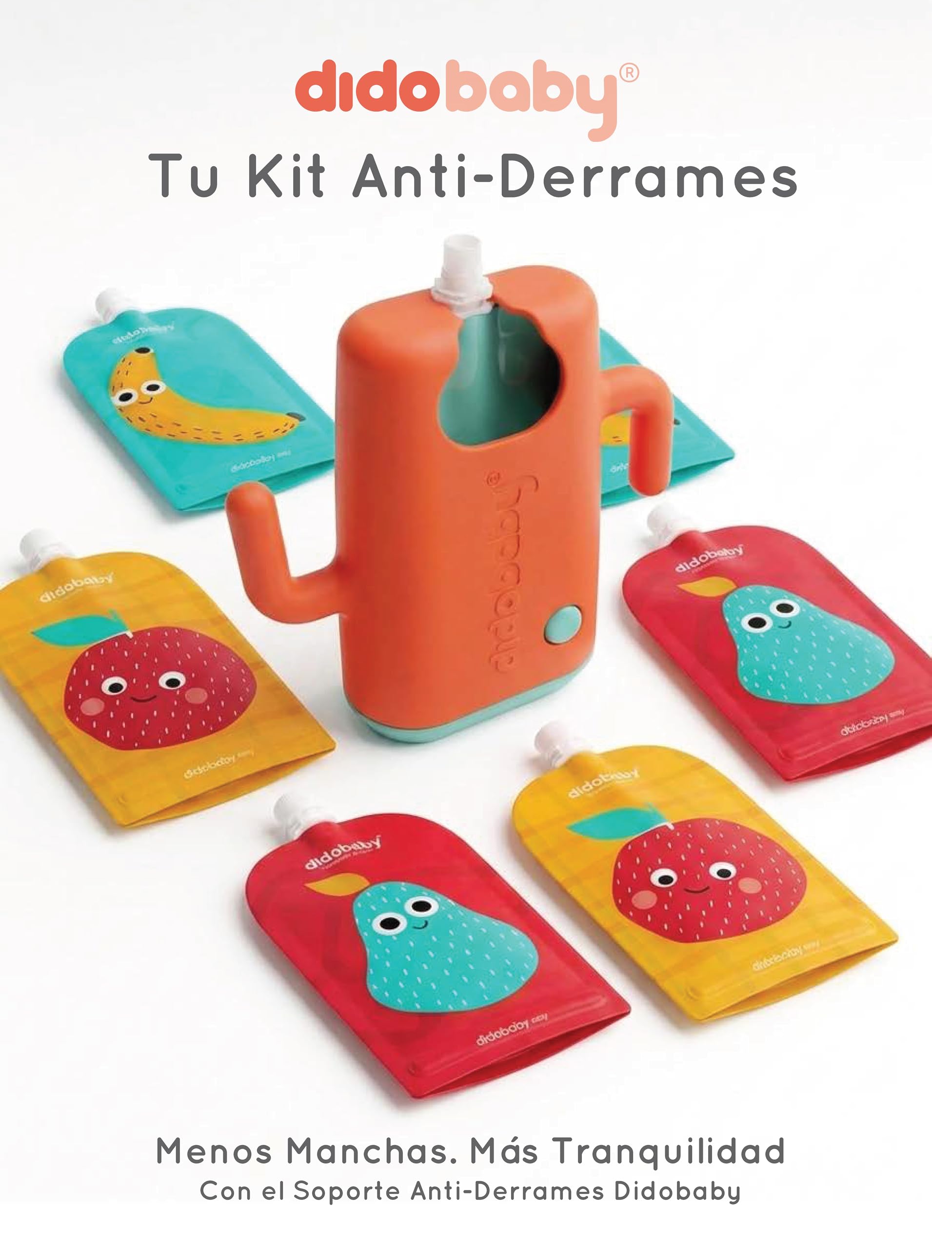Gourdes Réutilisables Bébé Lot de 6 – Gourde Compote Rechargeable Sans BPA – Didobaby