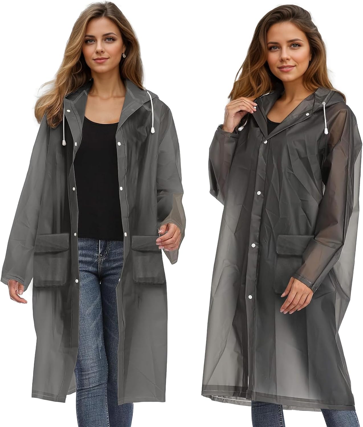 Besshopie EVA Raincoat Waterproof Rain Poncho Reusable Unisex Men Women Long Clear Rain Wear